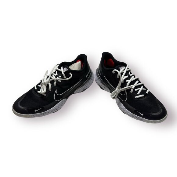 Nike Low Baseball Cleats Size‎ 9 Alpha Huarache Elite 3 CK0746-010 Black/White - Picture 5 of 12